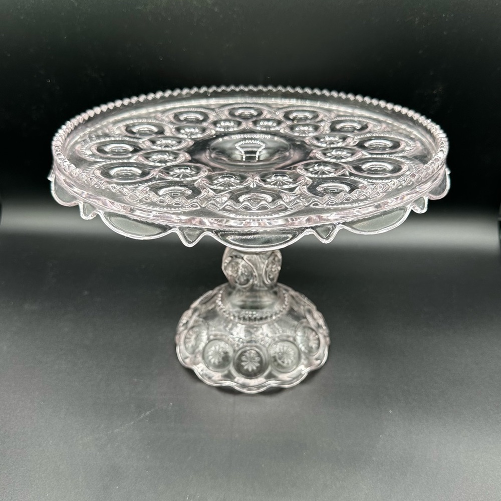 Vintage LE Smith Moon & Stars Cake Plate – Clear, 10"- Extraordinary Condition